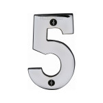 M Marcus Heritage Brass Numeral 5 - Face Fix 76mm Heavy font